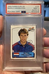 Panini Euro'88 #230 Marco Van Basten PSA/10 -POP 1-AUTOGRAPH MINT - Imagen 1 de 2