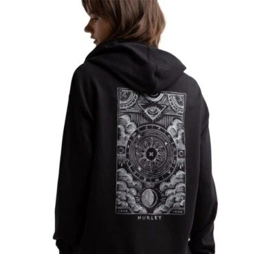 Sudadera con Capucha Hurley Mujer XS Negra Gráfica Presagio Novio Bolsillo Juniors Foto 1 de 4