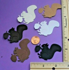 🐿️10 LITTLE SQUIRREL cardstock paper die cut embellishment scrapbook - Picture 1 of 11