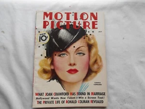 MOTION PICTURE Magazine-JULY,1936 CAROLE LOMBARD - Picture 1 of 2