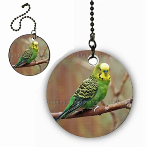 2 x Bird Budgie Green Parakeet Ceiling Fan Lighting Pull Chain Extension Chain - Picture 1 of 11