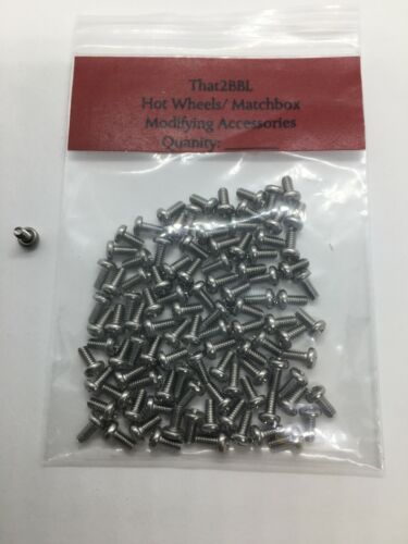  HOT WHEELS MODIFYING ACCESSORIES #2-56x3/16" STAINLESS STEEL SCREWS 100 Ct.