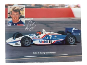 PAUL TRACY MOBIL 1 RACING TEAM PENSKE CHEVY DATENBLATT 9,5" X 11", 1992, NEU! - Bild 1 von 4