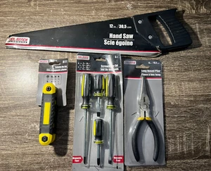4 Piece Lot Screwdriver Set Hex Key Hand Saw Long Nosed Plier NEW - Picture 1 of 2