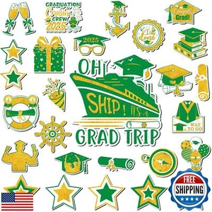 Tellegloww 27 Pcs Graduation Cruise Magnets 2025 Graduation Cruise Door Decor - Picture 1 of 5