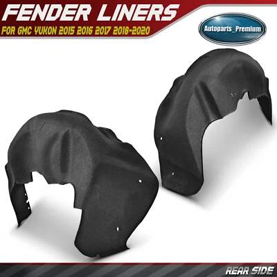 2x Forros de guardabarros interiores traseros PET para GMC Yukon 2015 2016 2017 2018 2019 2020 SUV Foto 1 de 4