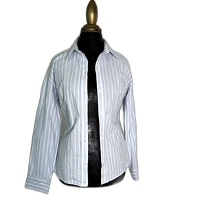 Anthropologie Mare Mare Striped Button Down Shirt Women’s Small Blue White - Picture 1 of 7