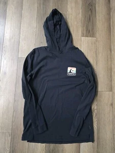Quicksilver Mens T-Shirt Size Large Black Long Sleeve Double Sided Graphic Logo  - Picture 1 of 4