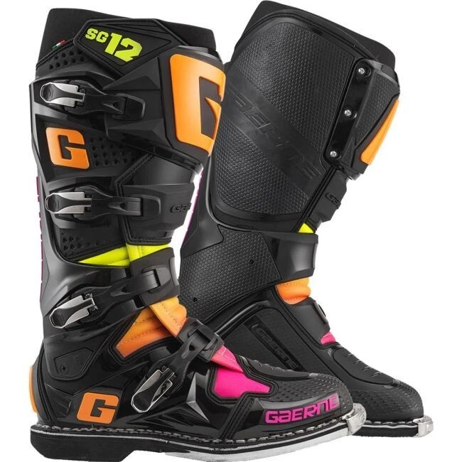 Stivale Moto Cross Gaerne Sg 12 Limited Edition Black/Orange/Pink  Numero 45 - Immagine 1 di 1