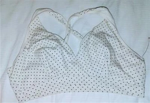 NEW Playtex L Nursing Wireless Pullover Sleep Bras White Black Polka dot #79197 - Picture 1 of 2