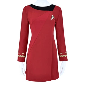 For TOS Female Red Service Uniform The Original Series Staefleet Dress Costume - Picture 1 of 17