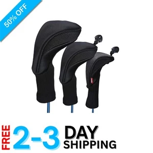 Set Copri Testa Golf Protettivo Nero - 3 Pezzi in Neoprene per Grandi Marche - Foto 1 di 9