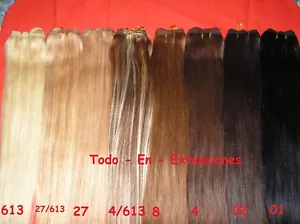 Extensiones De Cortina Pelo Natural 100% Remy, 50 Gramos + 8 CLIPS - Imagen 1 de 9