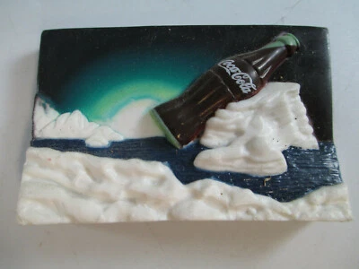 Coca-Cola Magnet 3D Plastic Contour Coke Bottle on Iceberg Ice cold - Image 1 of 2