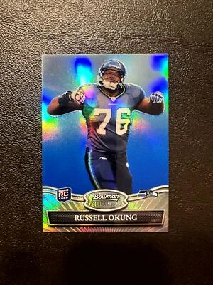 2010 Bowman Sterling Russell Okung #14 Blue Refractor /99 Rookie RC Seahawks - Image 1 of 2