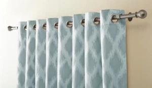 Allen Roth Bookner 84-in. Blue Woven Jacquard Grommet Top Window Curtain Panel - Picture 1 of 16