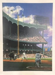 Mickey Mantle & Roger Maris Yankee Stadium 18x24 Litho Photo Bill Purdom Signed - Picture 1 of 8