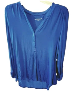 Women's Canyon River Blues Long Sleeve Pullover Blouse. Roll Button Cuffs - Picture 1 of 2