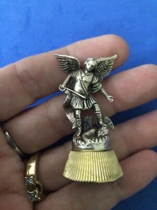 ARCHANGEL ST MICHAEL Statue Protection Saint Medal Metal Magnetic Base Auto 2” - Picture 1 of 4