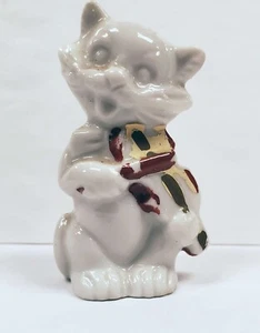 Keramik Katze mit Geige markiert Japan Vintage - Bild 1 von 7