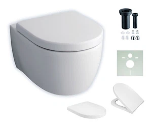 WAND-WC GEBERIT ICON SPÜLRANDLOS MIT KERATECT + SITZ + ZUBEHÖR 204060600 - Bild 1 von 5