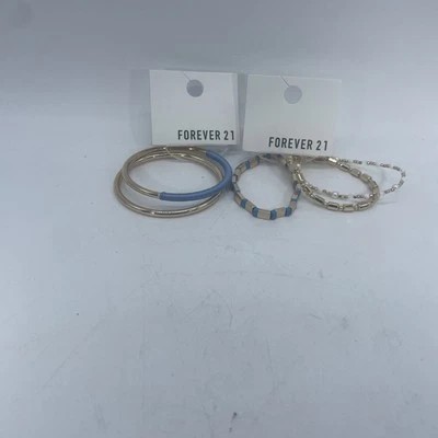 Forever 21 Lote De 2 Pulseras Azules Y Doradas Todas Nuevas Con Etiquetas Foto 1 de 3