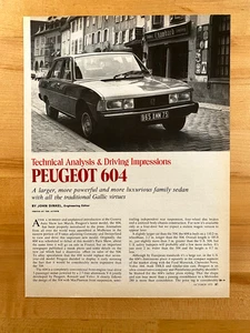 Druckartikel Peugeot 604 1975 mit technischen Daten 4 Seiten - Bild 1 von 3