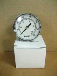 USG PRESSURE GAUGE, 0 - 100psi / 0-700kPa, PSI 1/4" NPT, NEW - Picture 1 of 4