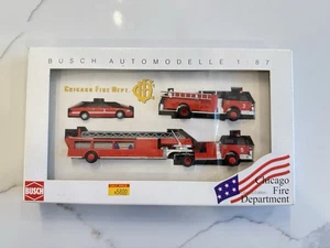 Busch 49927 Chicago Fire Dept Engine Set 1:87 LaFrance Ford Limited Edition Rare - Picture 1 of 3
