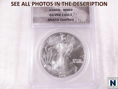 NobleSpirit (ME) 1998 Eagle Silver Dollar ANACS MS69 - Image 1 of 4