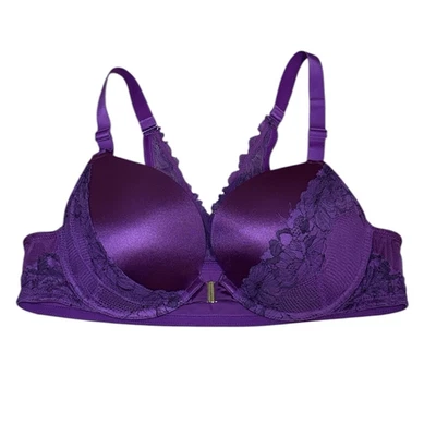 Cacique  Front Hook push-up Purple Lace Underwire Bra, 44B - Image 1 of 4