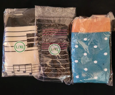 New Set of 3 Mens Womans Size L/XL Assorted Compression socks funky - Image 1 of 2