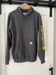 Carhartt Hoodie Gray Loose Fit Midweight Signature Sweatshirt K288 - Men’s S - Picture 1 of 5