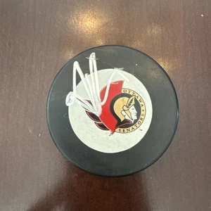 Brady Tkachuk Signed Ottawa Senators Hockey Puck Beckett BAS COA - Picture 1 of 2