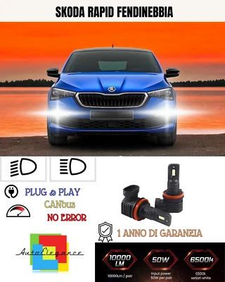 💫KIT LED H8 SKODA RAPID 6000K BIANCO FENDINEBBIA 💫 - Imagen 1 de 4