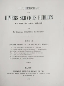 BORRELLI de SERRES Recherches sur divers services publics tome III - 1909 - 58 - Picture 1 of 8