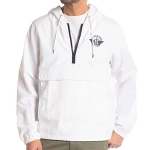 Dockers Water Resistant Taslan White Nautical Hooded Popover Men's Size XL NWT - Picture 1 of 7