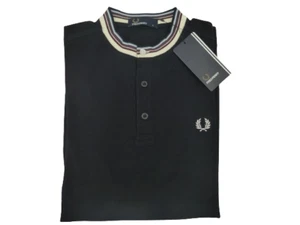 Fred Perry Poloshirt Teen Herren marineblau reg XS Pika gestreift Henley Top brandneu mit Etikett R£65 - Bild 1 von 10