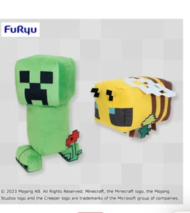Minecraft Spring Design BIG Plush doll Creeper & Bee set 2024 furyu 30cm - Picture 1 of 3