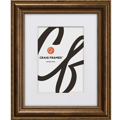 CRAIG FRAMES Victoria, 1.37 Inch Wide Ornate Aged Bronze Picture Frame With a Mat