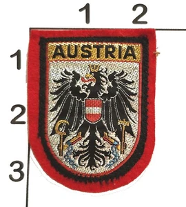 Austria Coat of Arms Heraldry Embroidered Vintage Felt Patch Mural Crown Eagle - Imagen 1 de 1