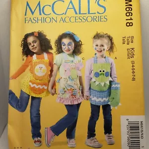 McCalls 6618 Sewing Pattern Childrens Apron Oven Mitts Sz 3 4 5 6 7 8 NOS - Picture 1 of 4