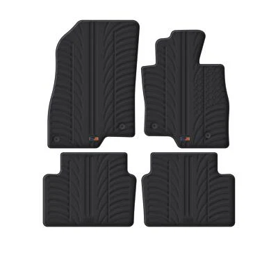 TRAVALL All Weather Floor Mats for Mazda 3 (2013-2018) Premium Black Rubber Set - Image 1 of 4
