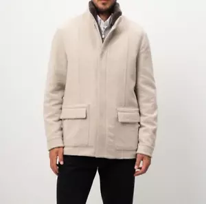 MANDELLI $9400 wool cashmere coat MINK fur lined EU 52 US 42 BEIGE REGULAR FIT - Picture 1 of 9
