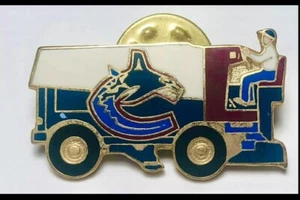 NHL Vancouver Canucks Logo Zamboni Push Down Little Pin Whale Orca Hockey - Picture 1 of 4
