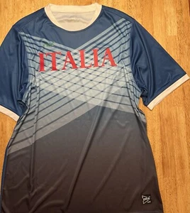 Mitre Italia Italy Soccer Shirt Men's Large T-Shirt Blue - Picture 1 of 13