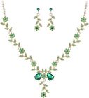 Prom Jewelry Set For Women Necklace Dangle Earrings Set Gold Plated Jewelry Set 
