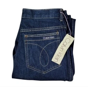 CALVIN KLEIN x VINTAGE 5 Bolsillos Western Jeans tiro alto pierna recta NUEVO talla 16 - Imagen 1 de 9