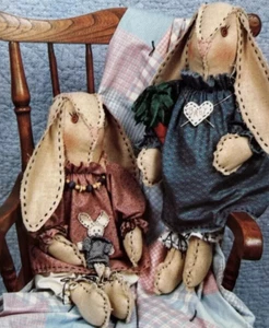 BABY MAKES 3 Pregnant Bunny Doll Pattern by Keeping You In Stitches - Picture 1 of 3