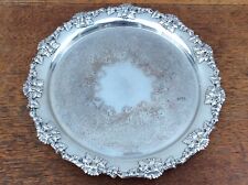 ANTIQUE EARLY 19thC SHEFFIELD PLATE SERVING TRAY LEAF BORDER & CHASED DECORATION